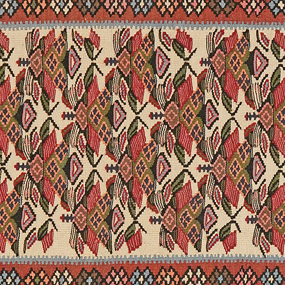 Kilim Senneh Teppich Braun 2