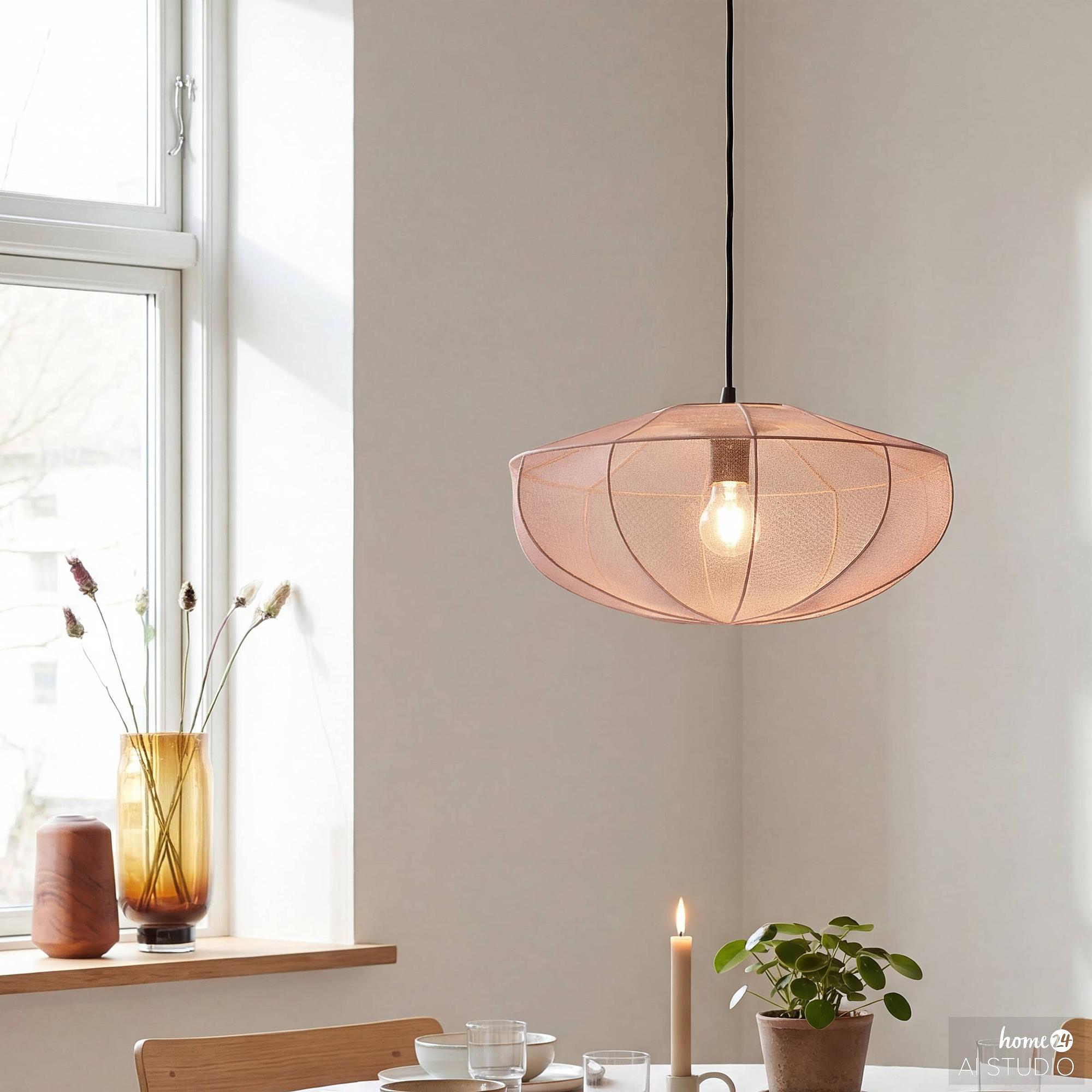 Pendant light Ciren 1-light mixed fabric iron pink 3