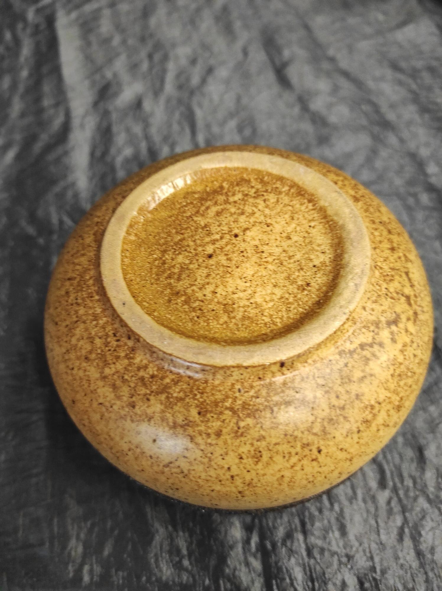 Vintage Keramikvase Braun Beige Blau 3