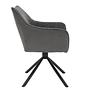 Swivel Armchair Solin Textured Fabric Graphite 3