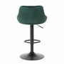 2x Bar Stool Velvet Metal Dark Green 4