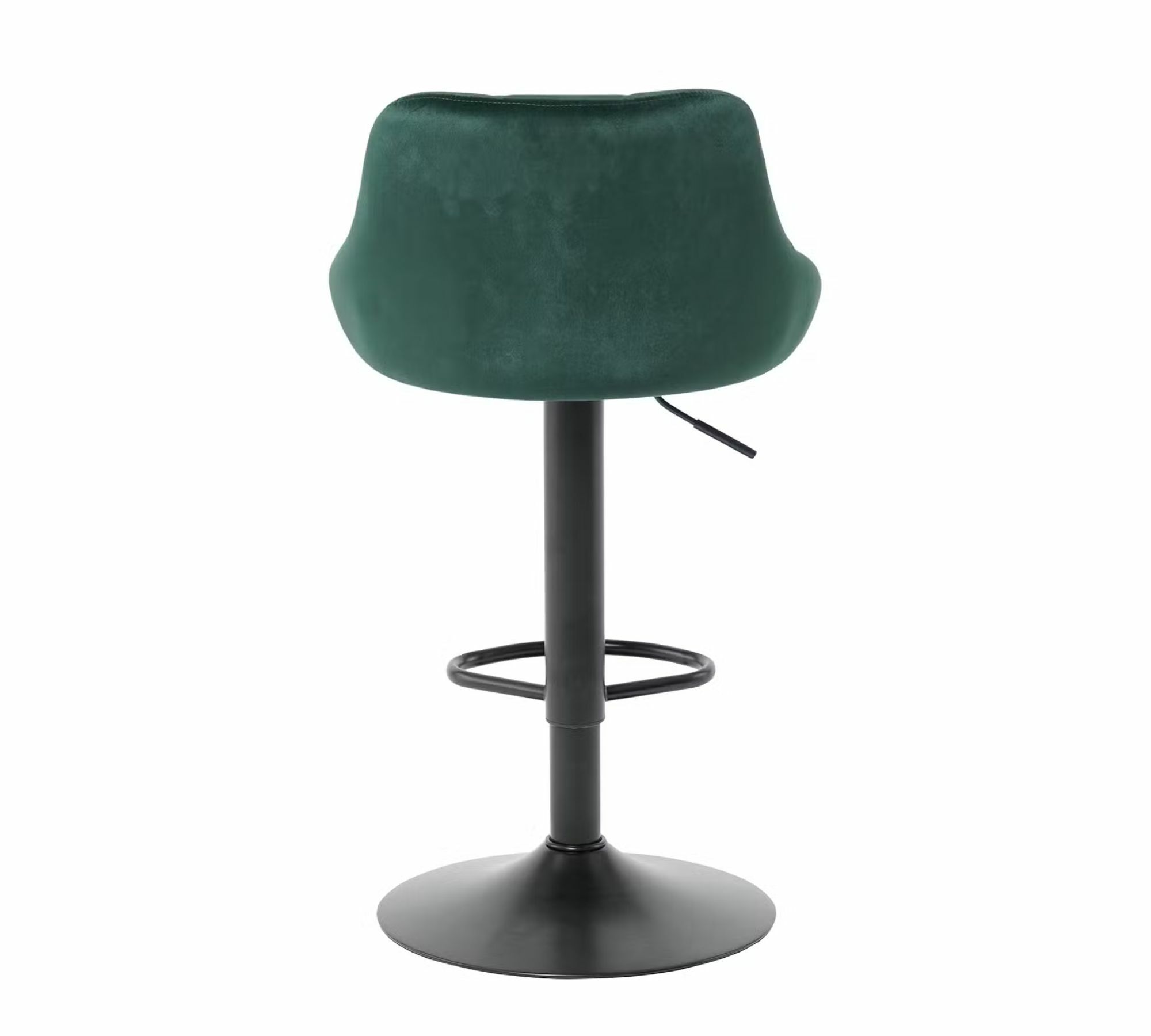 2x Bar Stool Velvet Metal Dark Green 4