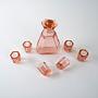 Alcohol service set Glass Pink 1960s 4