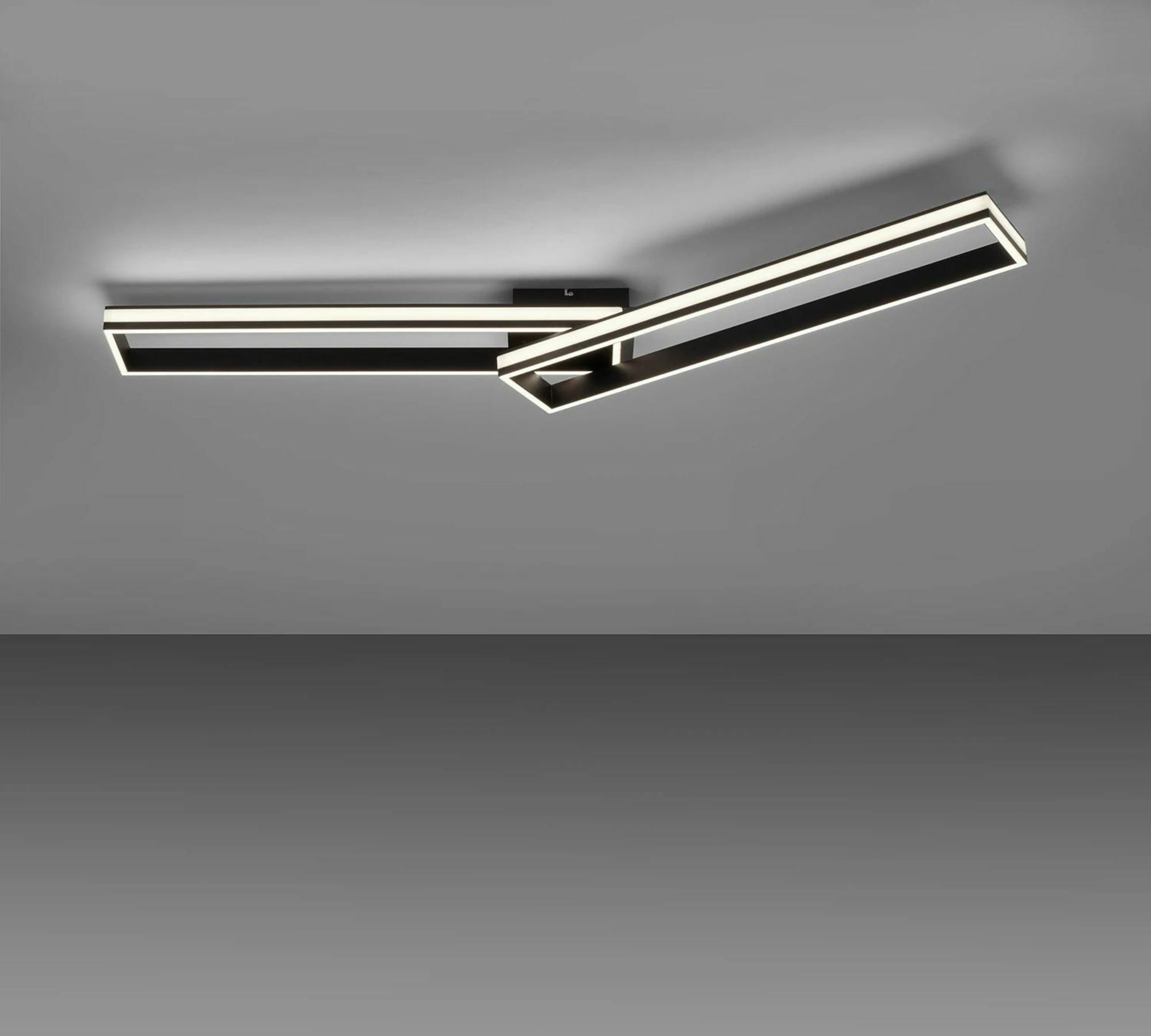 LED Deckenleuchte 2-flammig Kunststoff Metall Schwarz 5