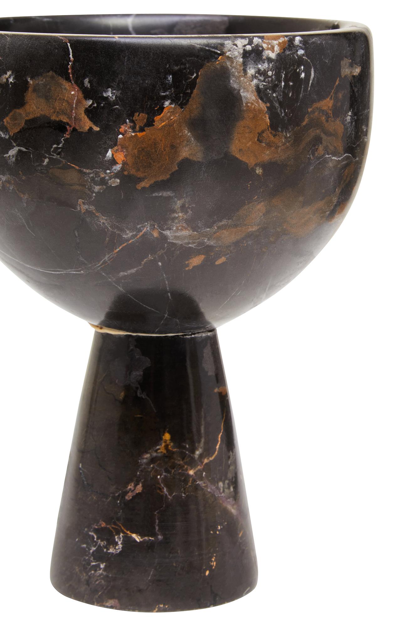 Salmo Kleine Schwarze Marmor Säule Schale
 1