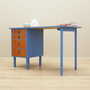 Vintage Schreibtisch Teakholz 1960er Jahre Blau 2