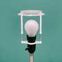 Vintage floor lamp metal wood brown 1960s 5