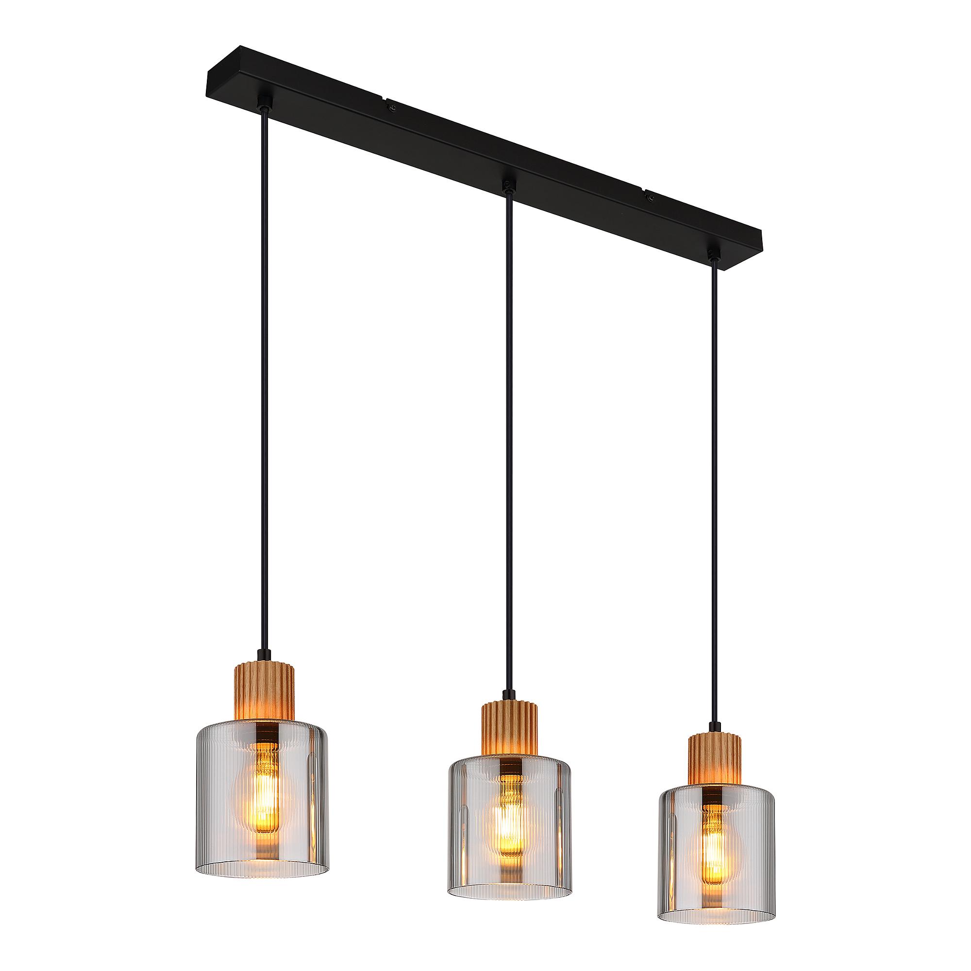 Aleidis Typ A Pendelleuchte Rauchglas Eisen 3-flammig 3