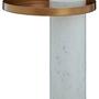 Sika Side Table Iron Marble White 0