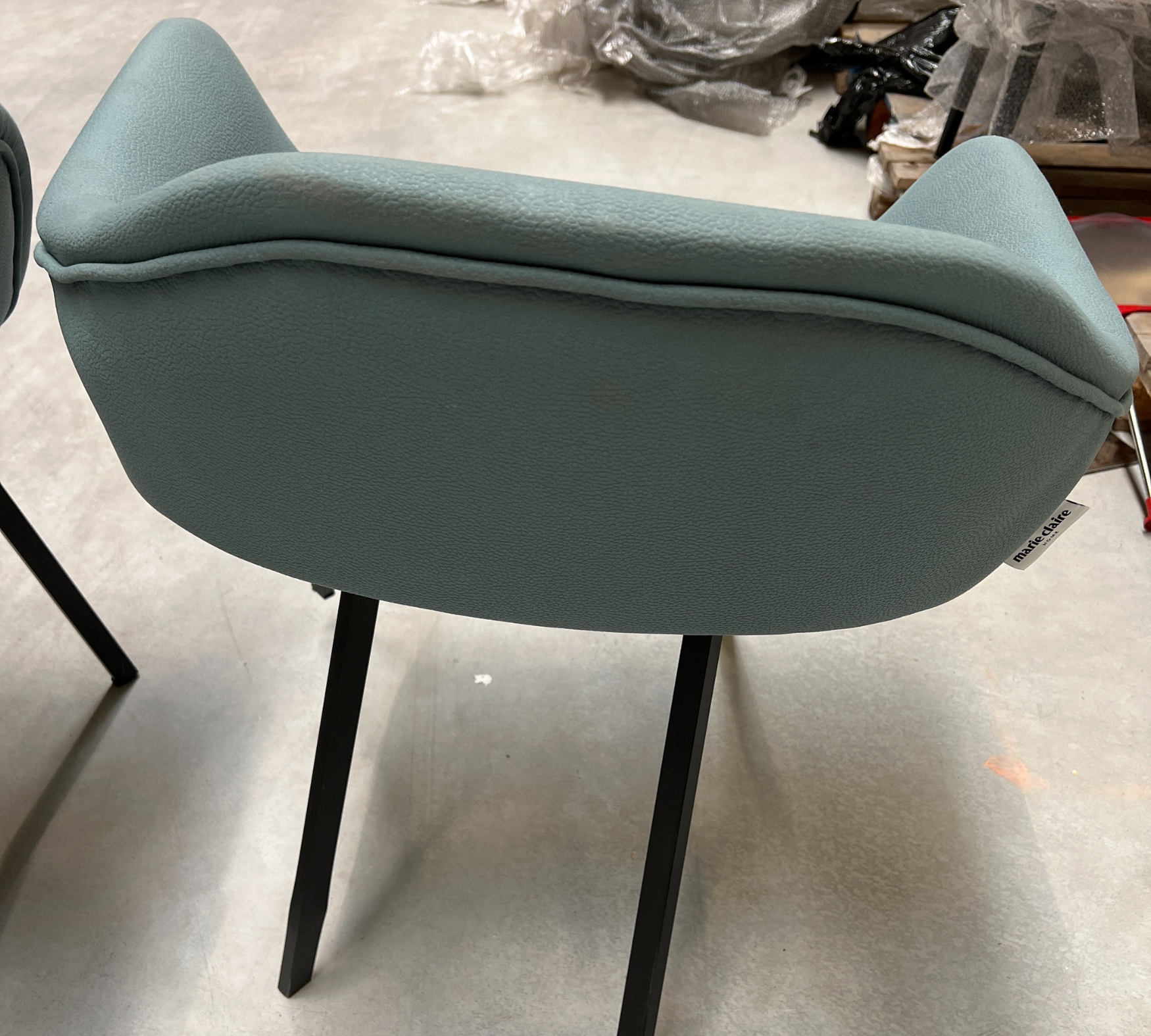 2x Esszimmerstuhl Kunstleder Holz Blau 2