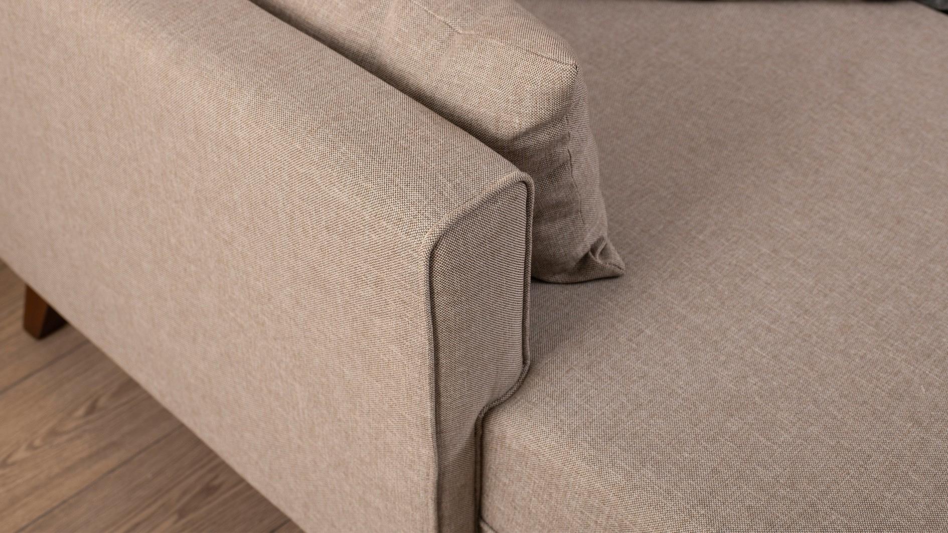 Bella Sofa Récamiere Links mit Hocker Creme 3