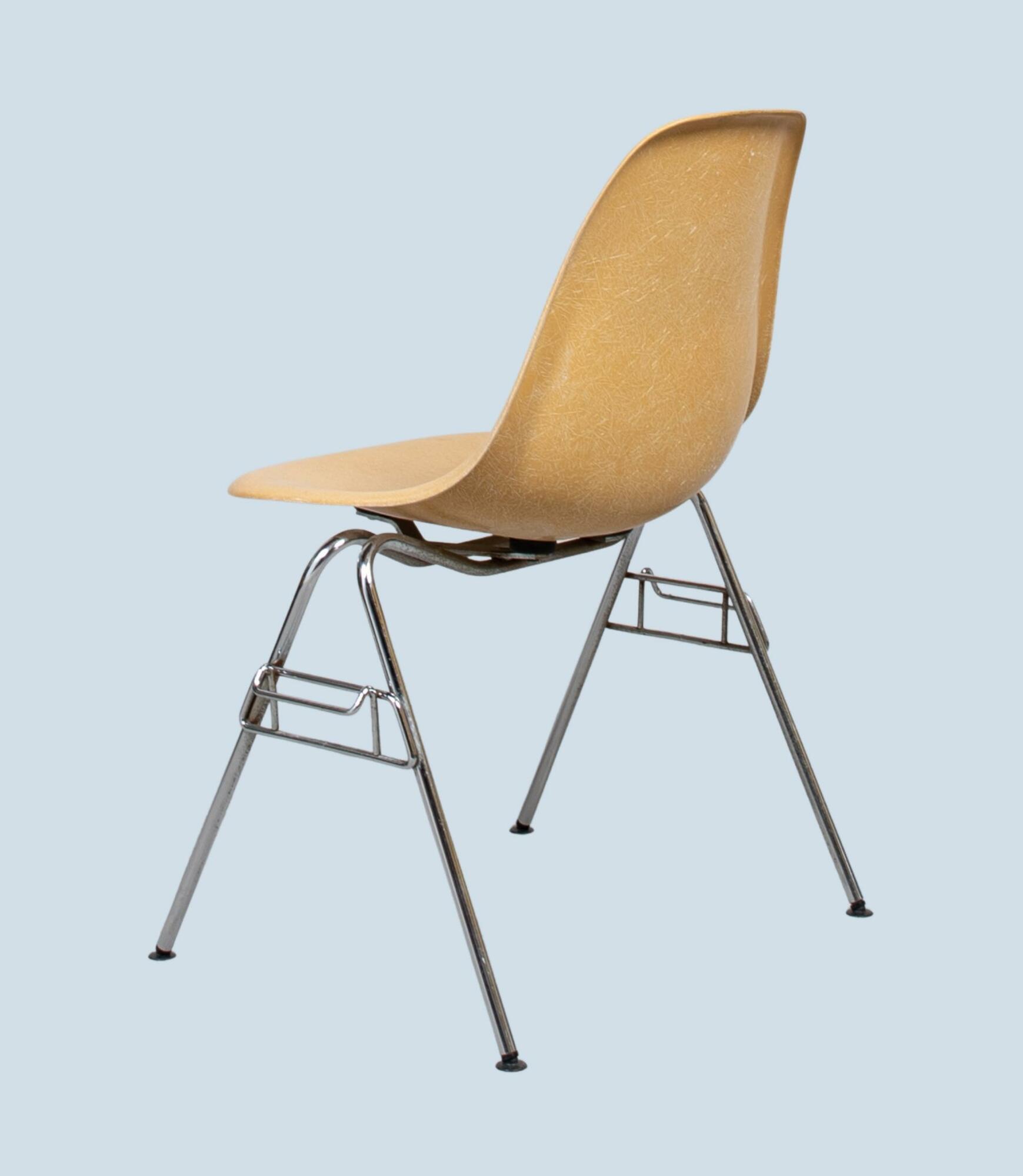 Eames Fiberglass Side Chair by Herman Miller Ochre Light 3