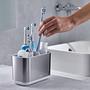 Bad Accessoire 2er Set Easy Store Edelstahl Silber Weiß 3