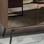 Sideboard Mirror effect Walnut wood Black 4