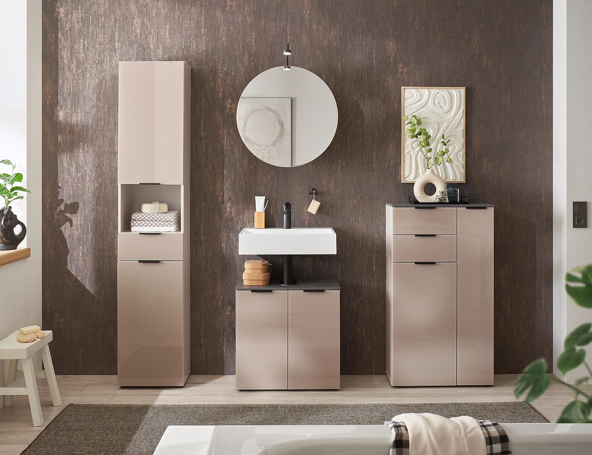 Niselia Waschbeckenunterschrank 2 Türen Kaschmir 3