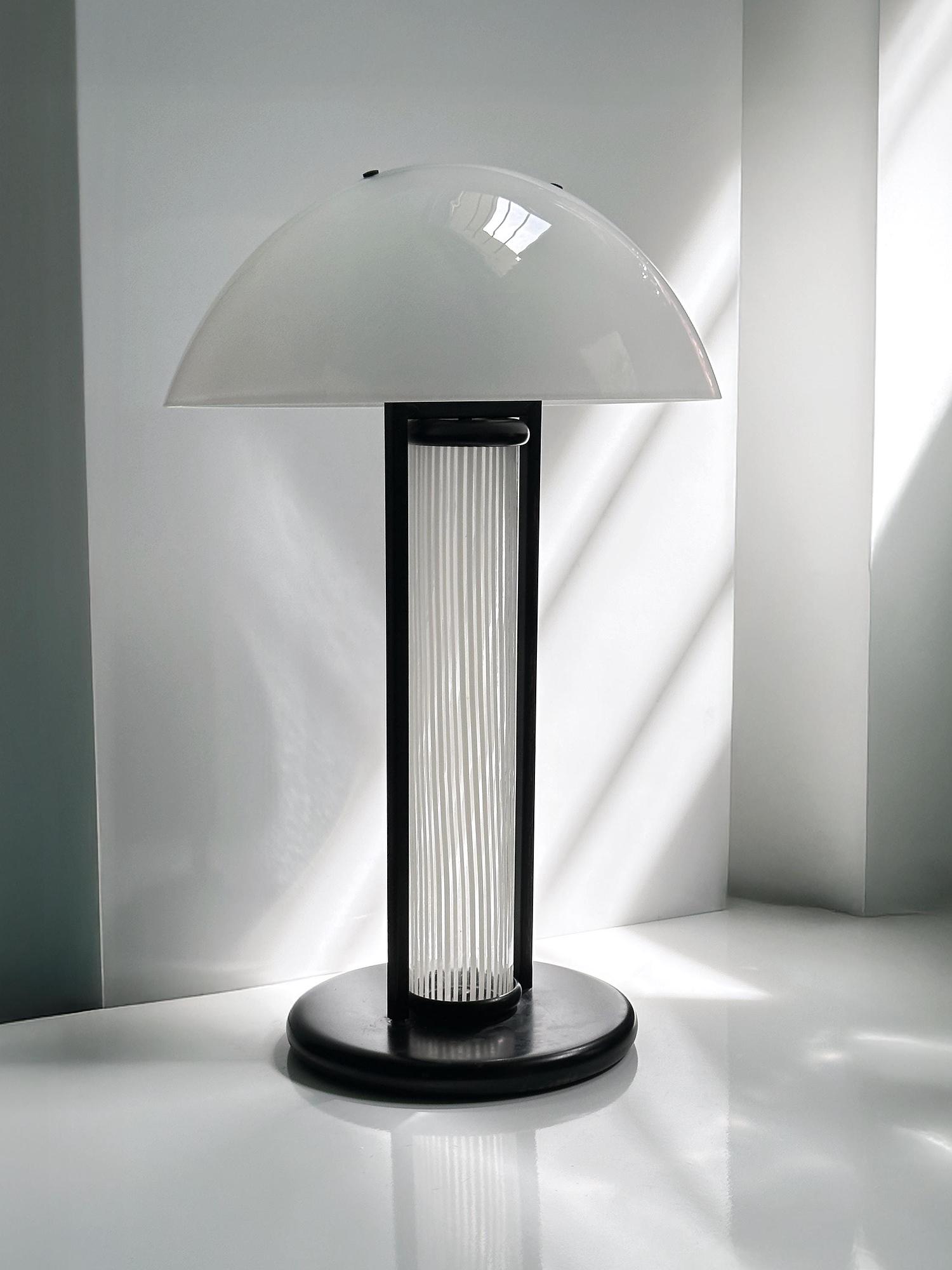 Vintage Bruno Gecchelin Table Lamp White 1980s 8