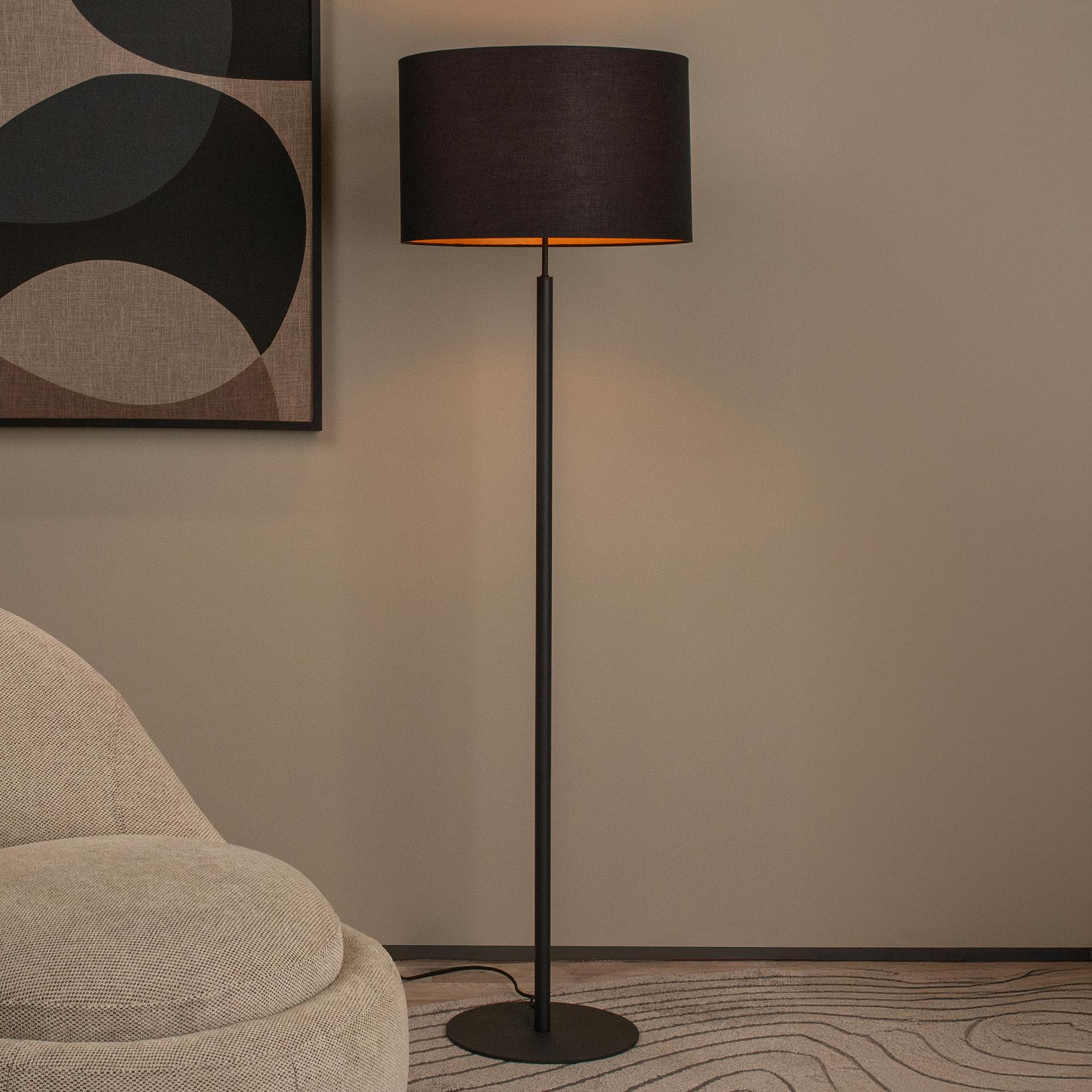 Stehleuchte Maya Aluminium Baumwollstoff Beige 1