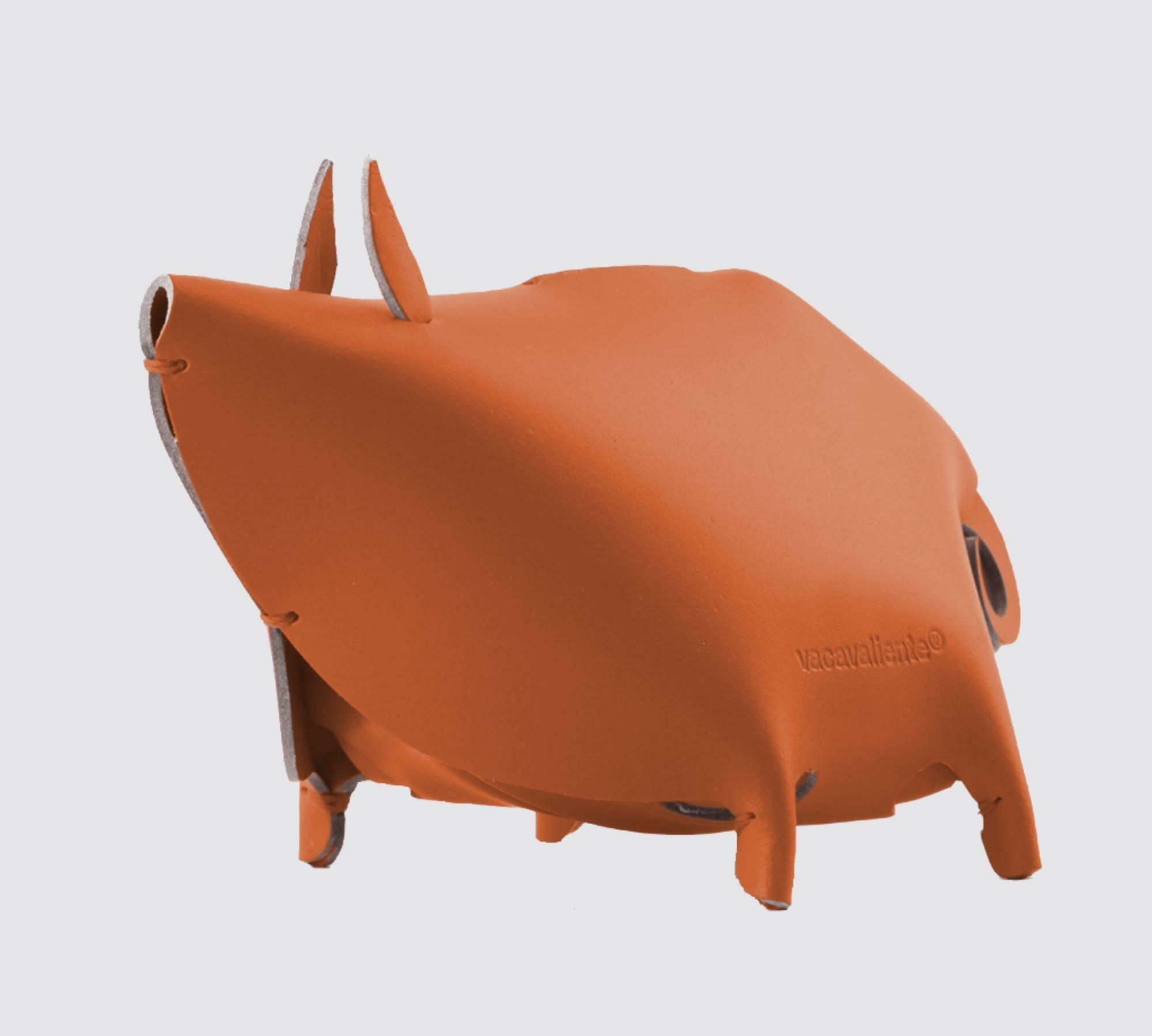 Sparschwein aus 100% Recyceltem Leder aus Spanien Braun 1