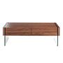 Rectangular coffee table walnut glass 1