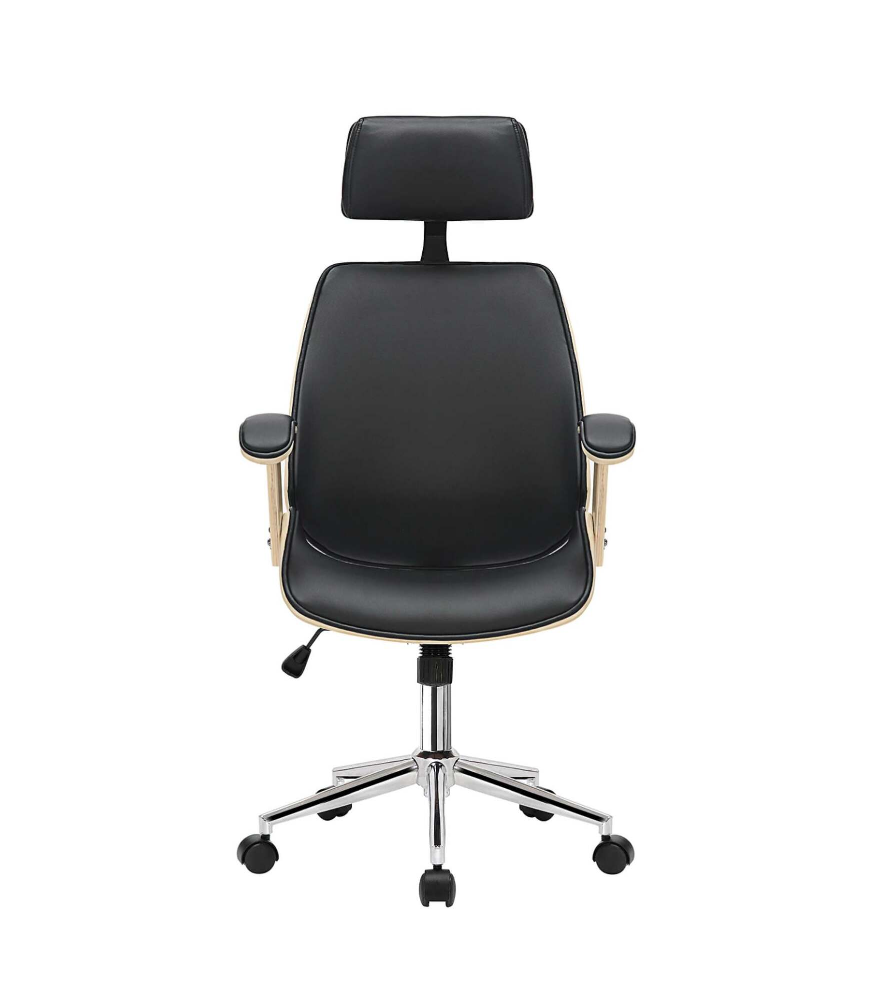 Bürostuhl Kunstleder Stahl Schwarz 1