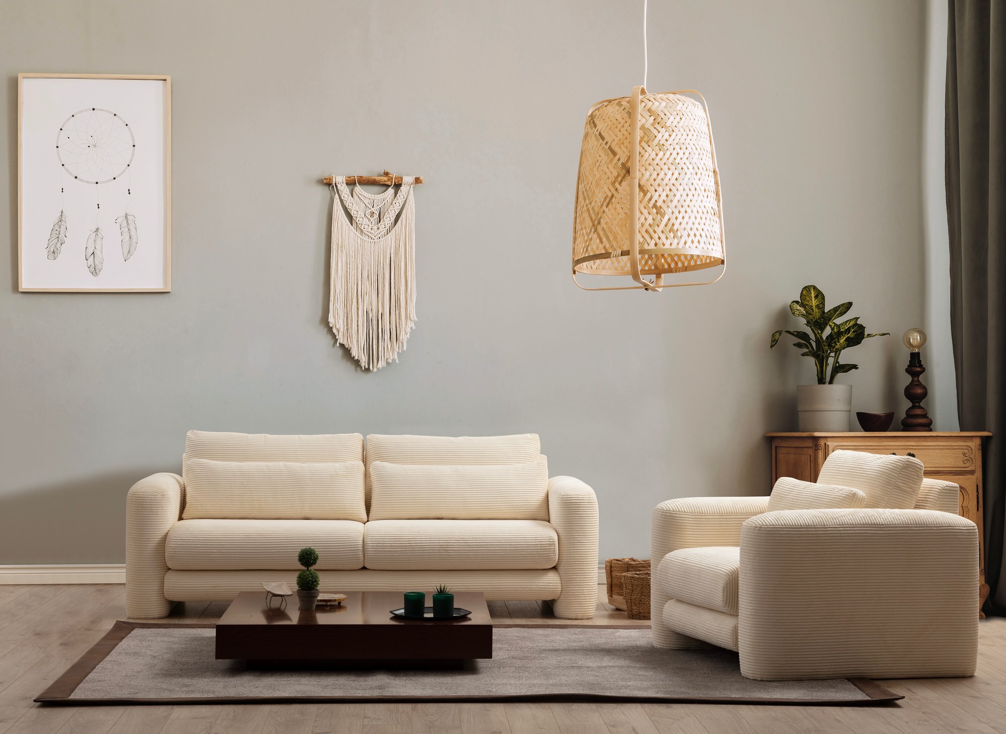 Sofa 2-Sitzer Beige 1