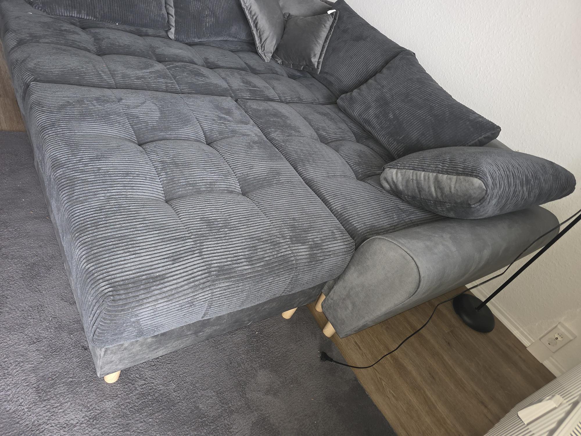 Ecksofa mit Hocker Anthrazit 2
