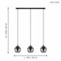 Pendant lamp 3-light clear glass steel 2