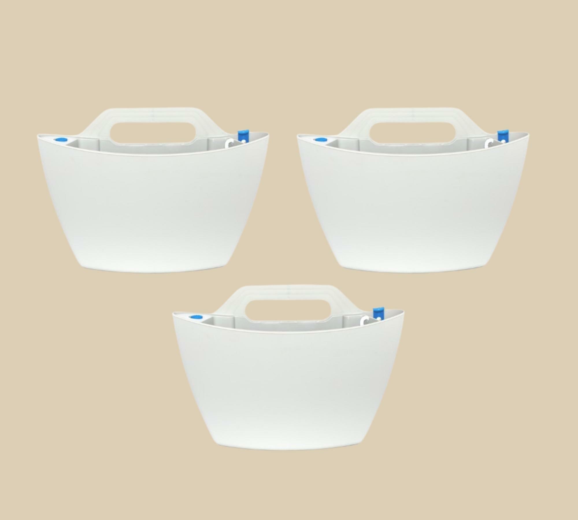 3x Wall flower pot with self-watering White 1