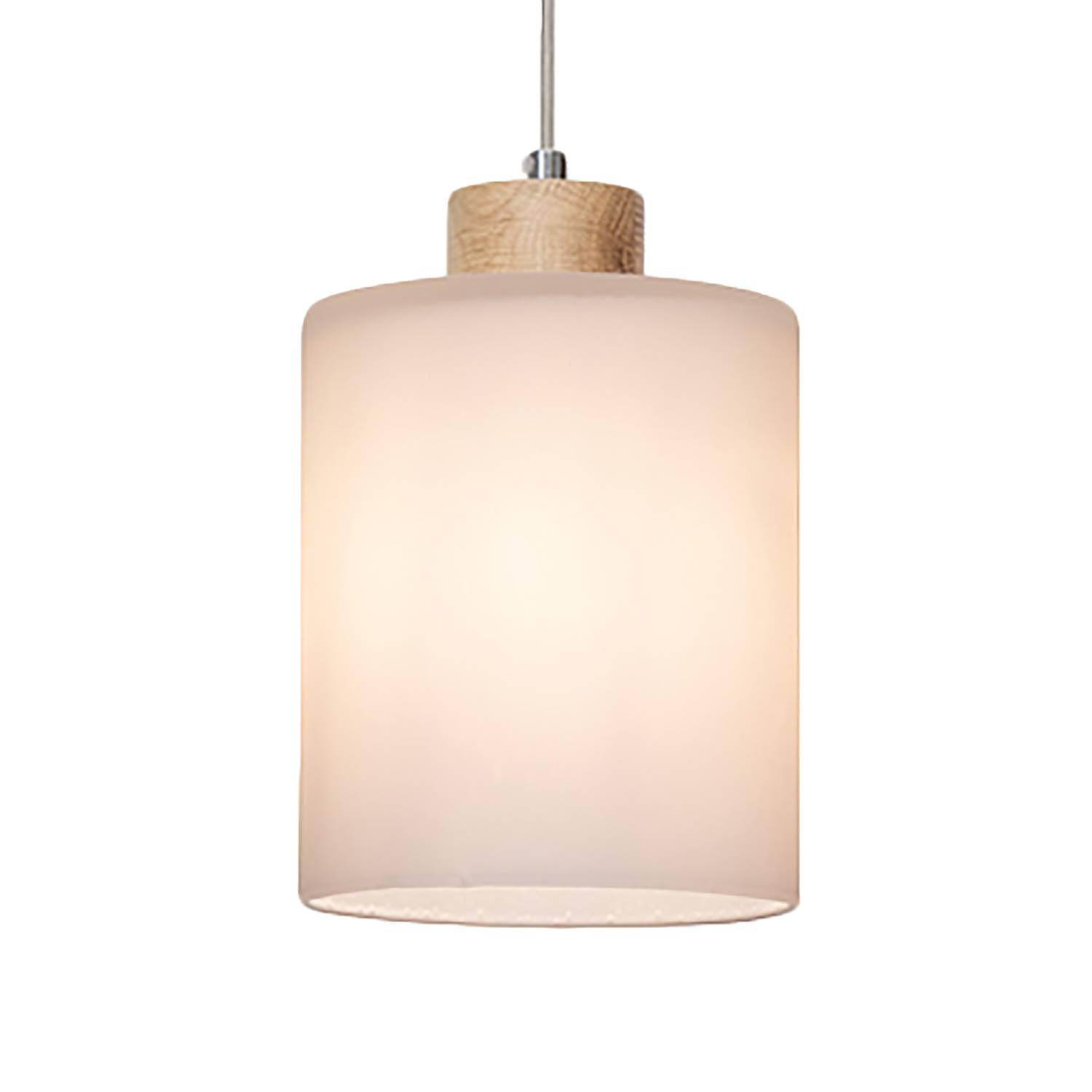 Zefir II Pendant Lamp Frosted Glass Oak 1-Light 0