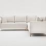 Lima Ecksofa 4-Sitzer Creme mit goldenen Beinen 4