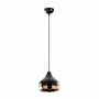 Pendelleuchte 1-flammig Glas Metall Schwarz Gold 1