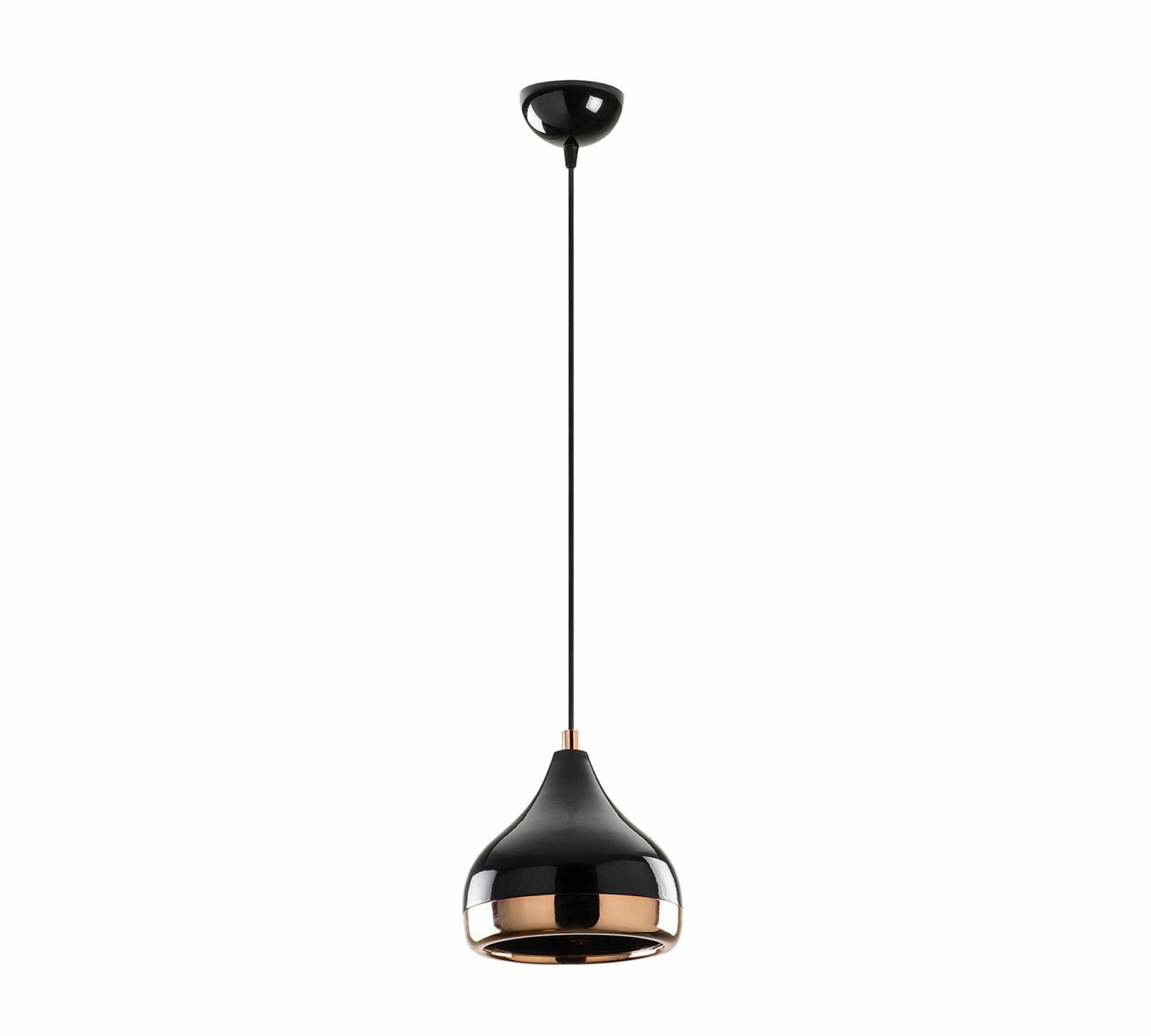 Pendelleuchte 1-flammig Glas Metall Schwarz Gold 1