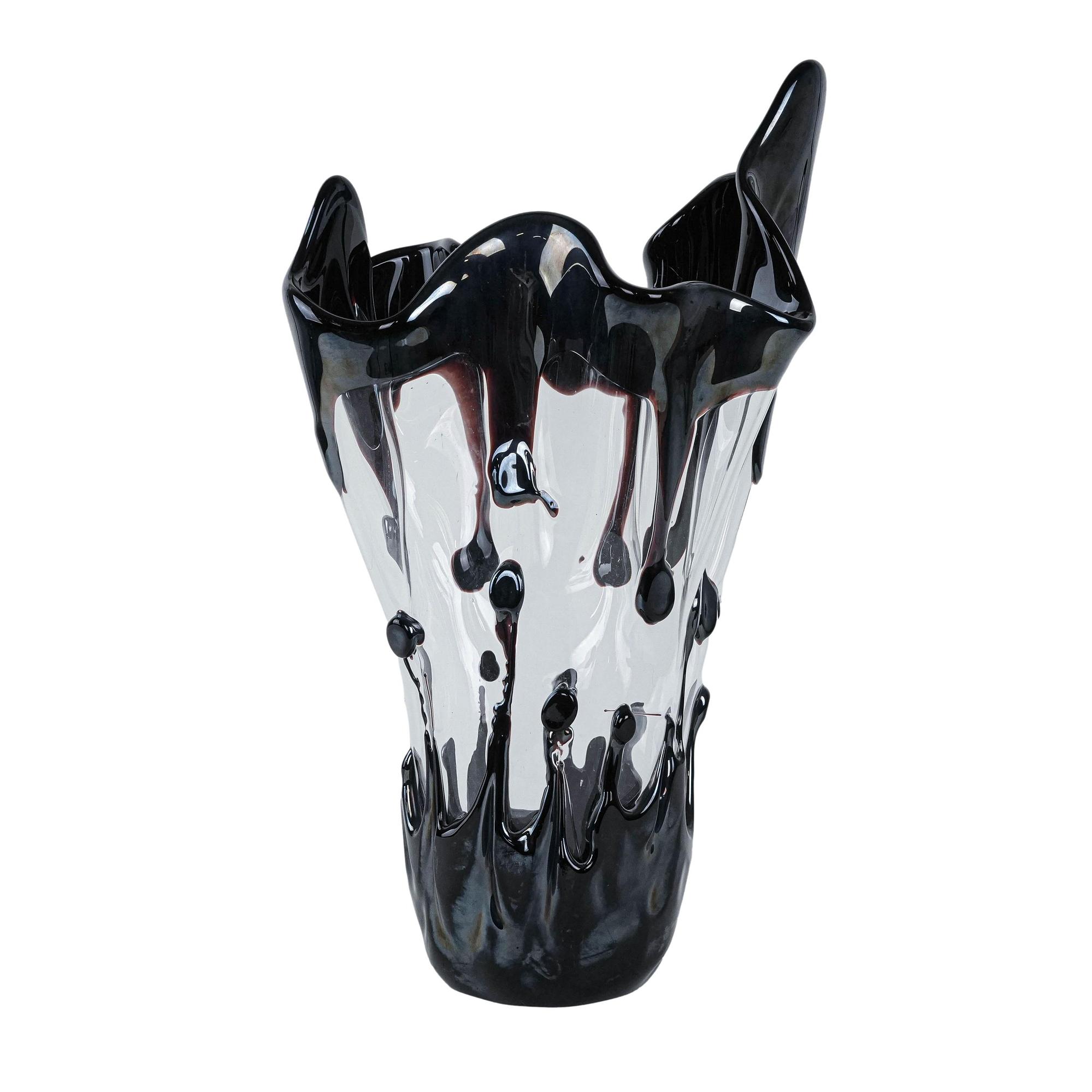 Murano glass vase black 1960s 0