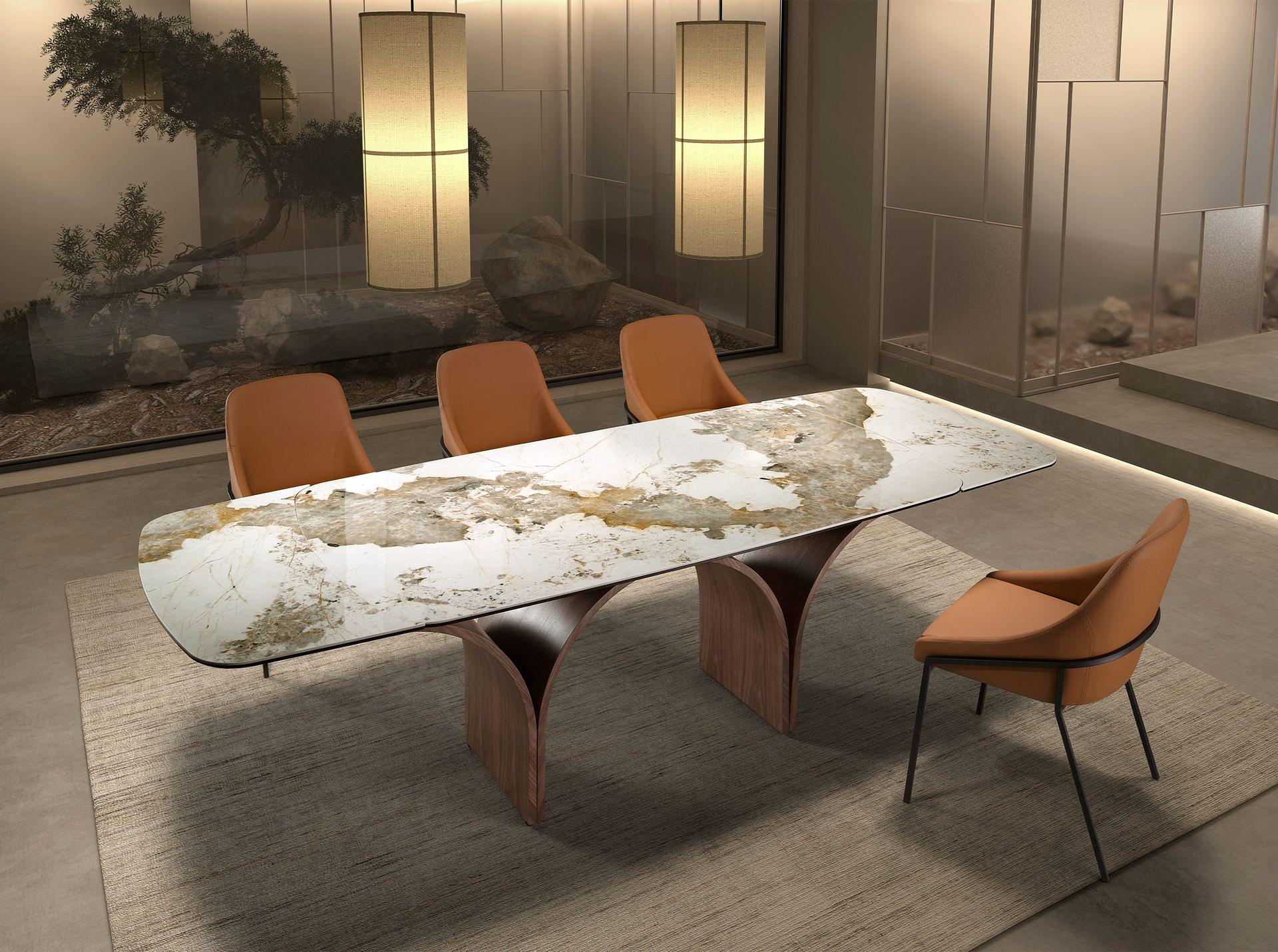 Sedia con braccioli ecopelle arancione 5