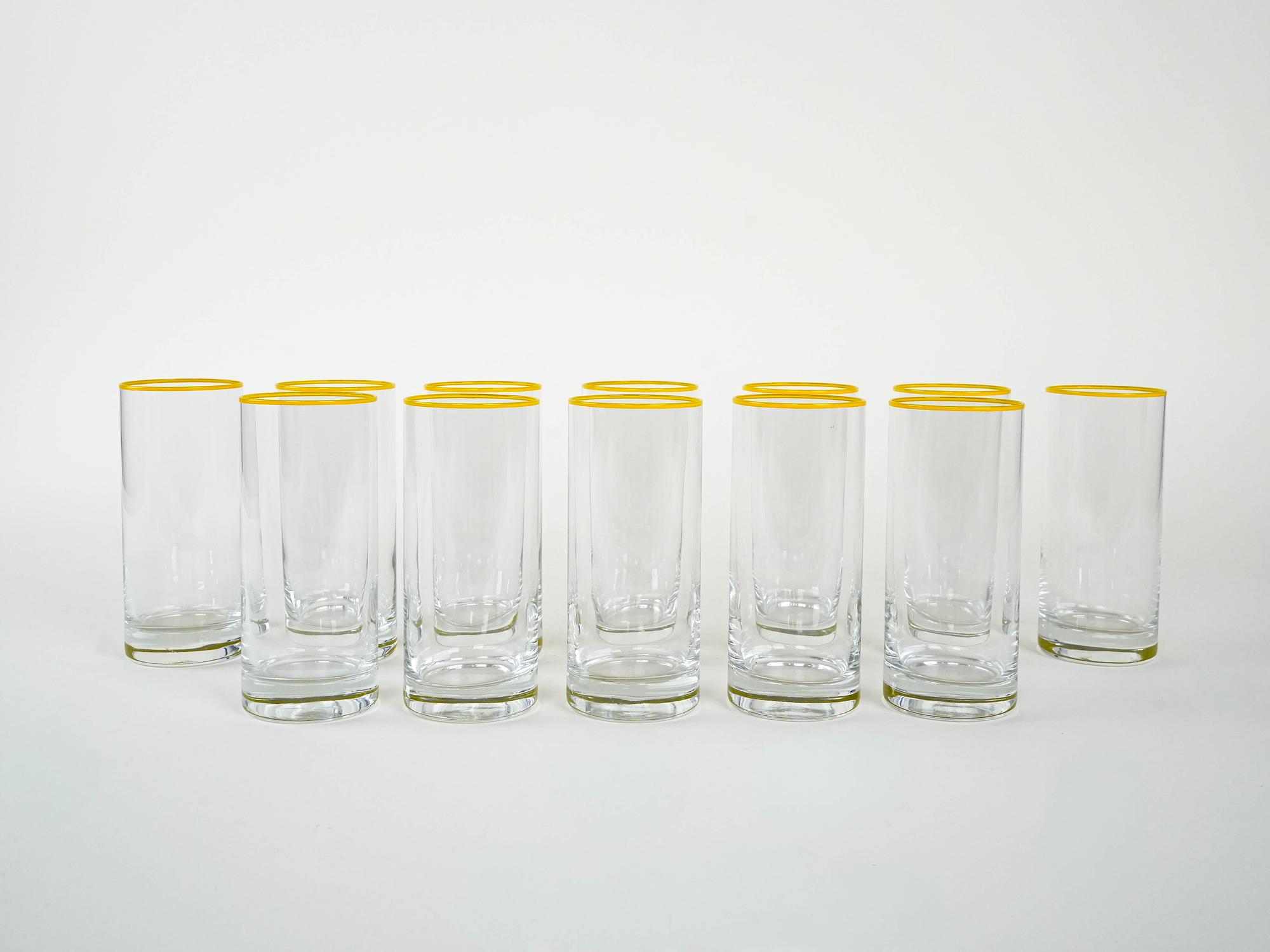 Highball Glasses Set Transparent 1970s 2