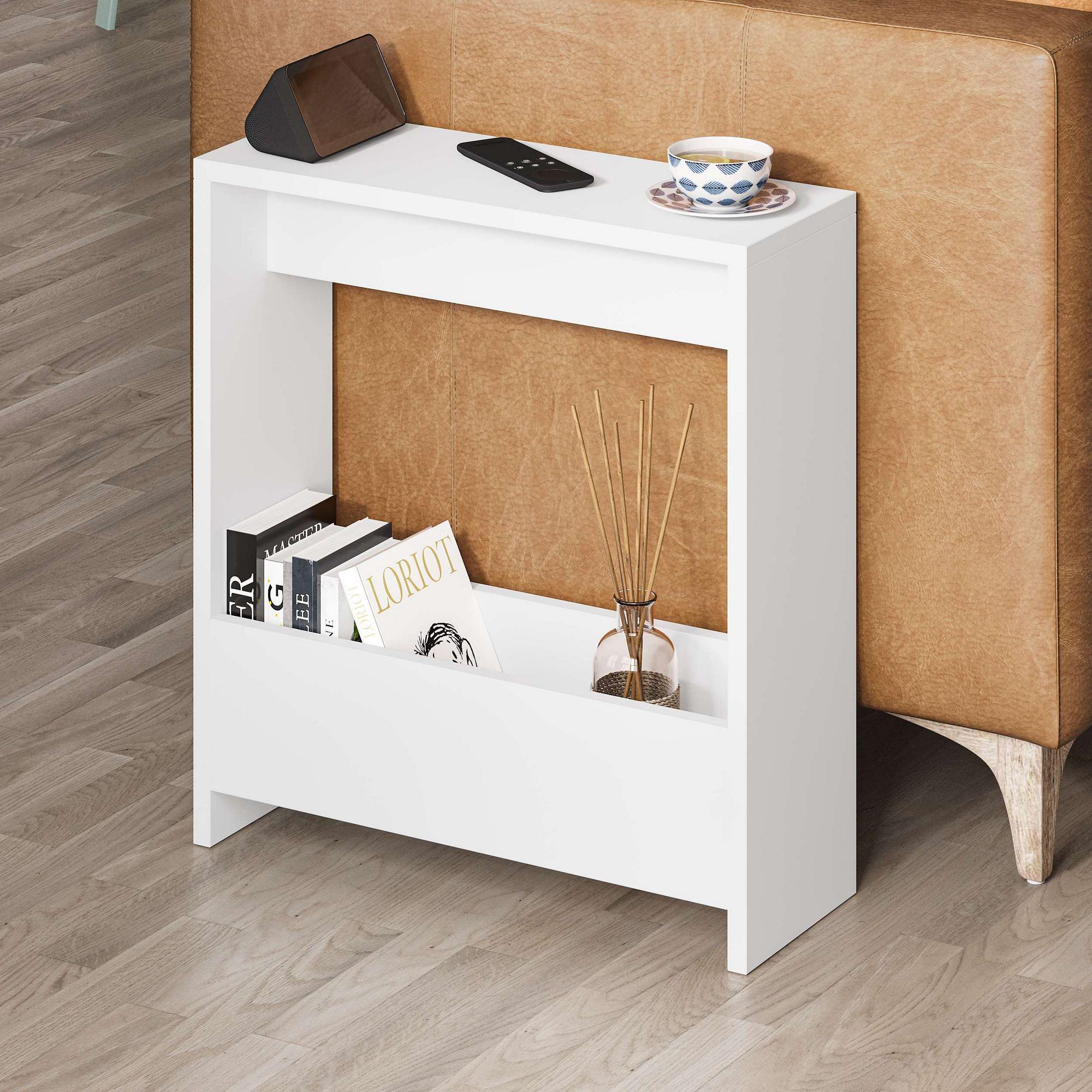 Simpi Beistelltisch Holzfurnier Weiß 1