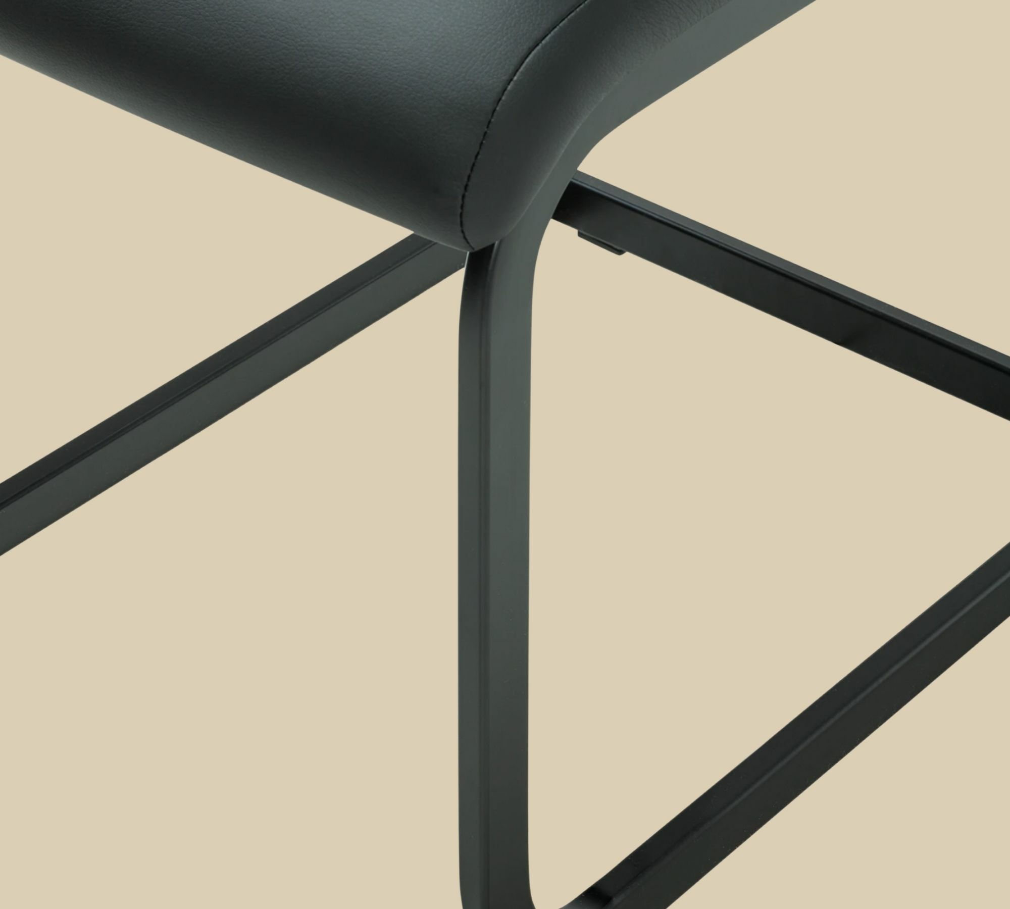 2x Cantilever Chairs Faux Leather Black 5