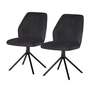 2x Dining chair iron fabric dark grey 0