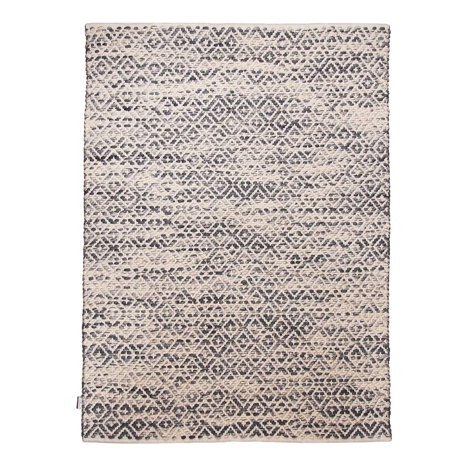 Smooth Comfort Diamond Carpet Wool Cotton Grey 0