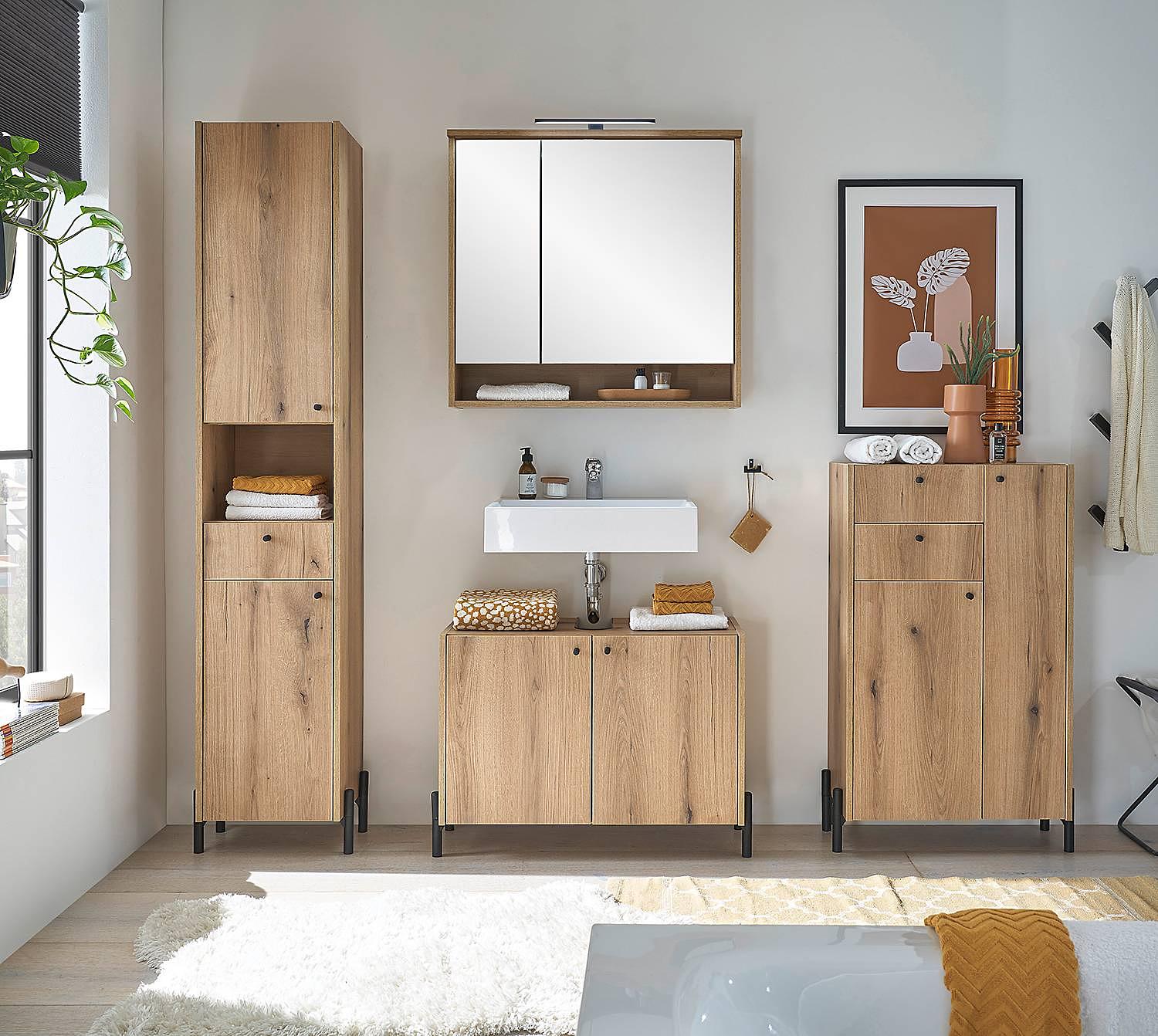 Mirror Cabinet Bouchoux Oak Coast Decor 2
