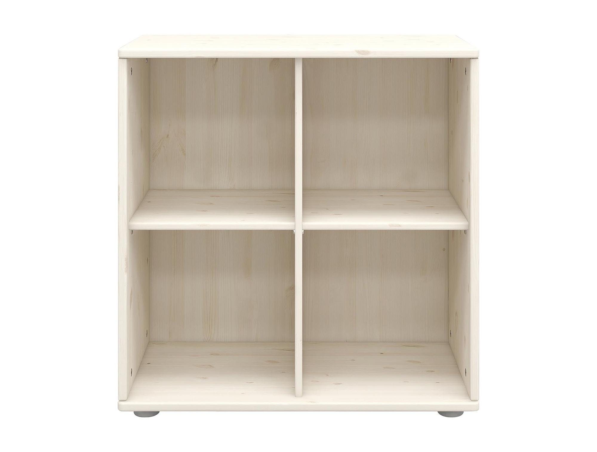 Bücherregal, 4 Fächer Holz Weiß 4