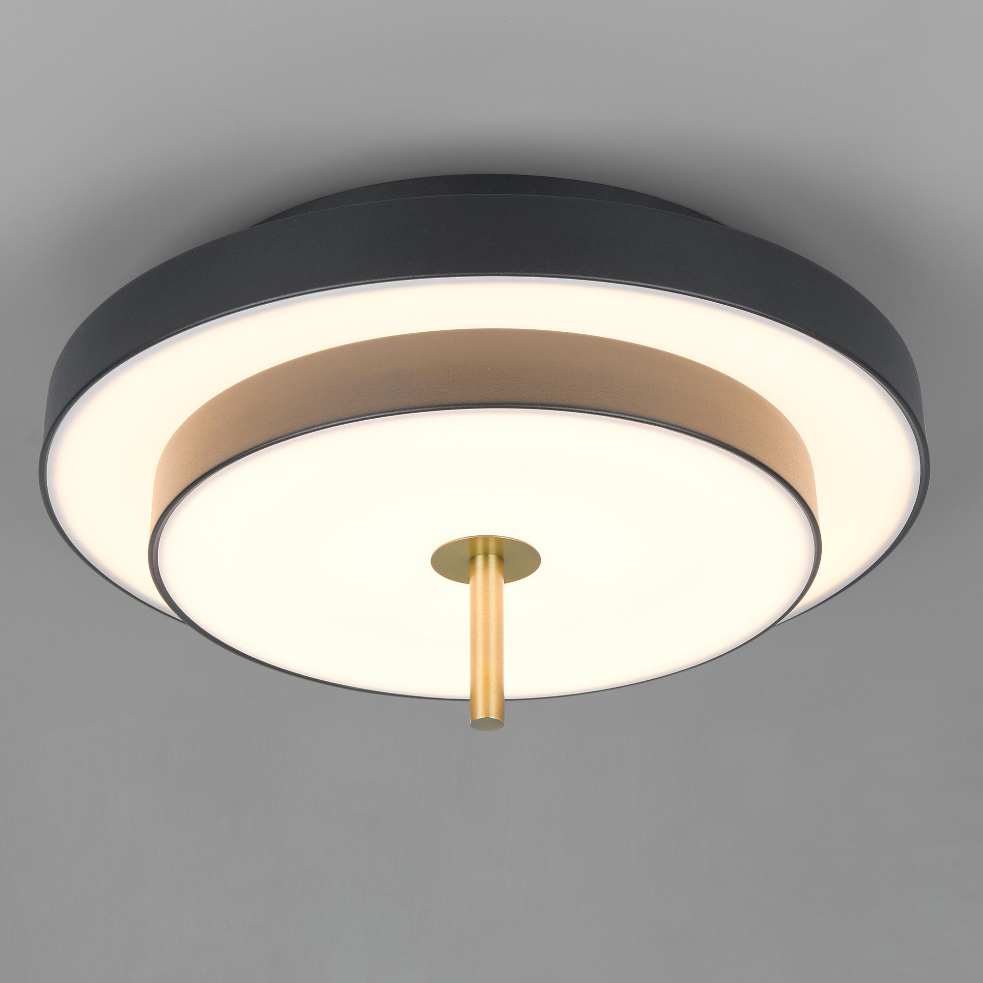 Keaton LED ceiling light polycarbonate 1-bulb Black 0