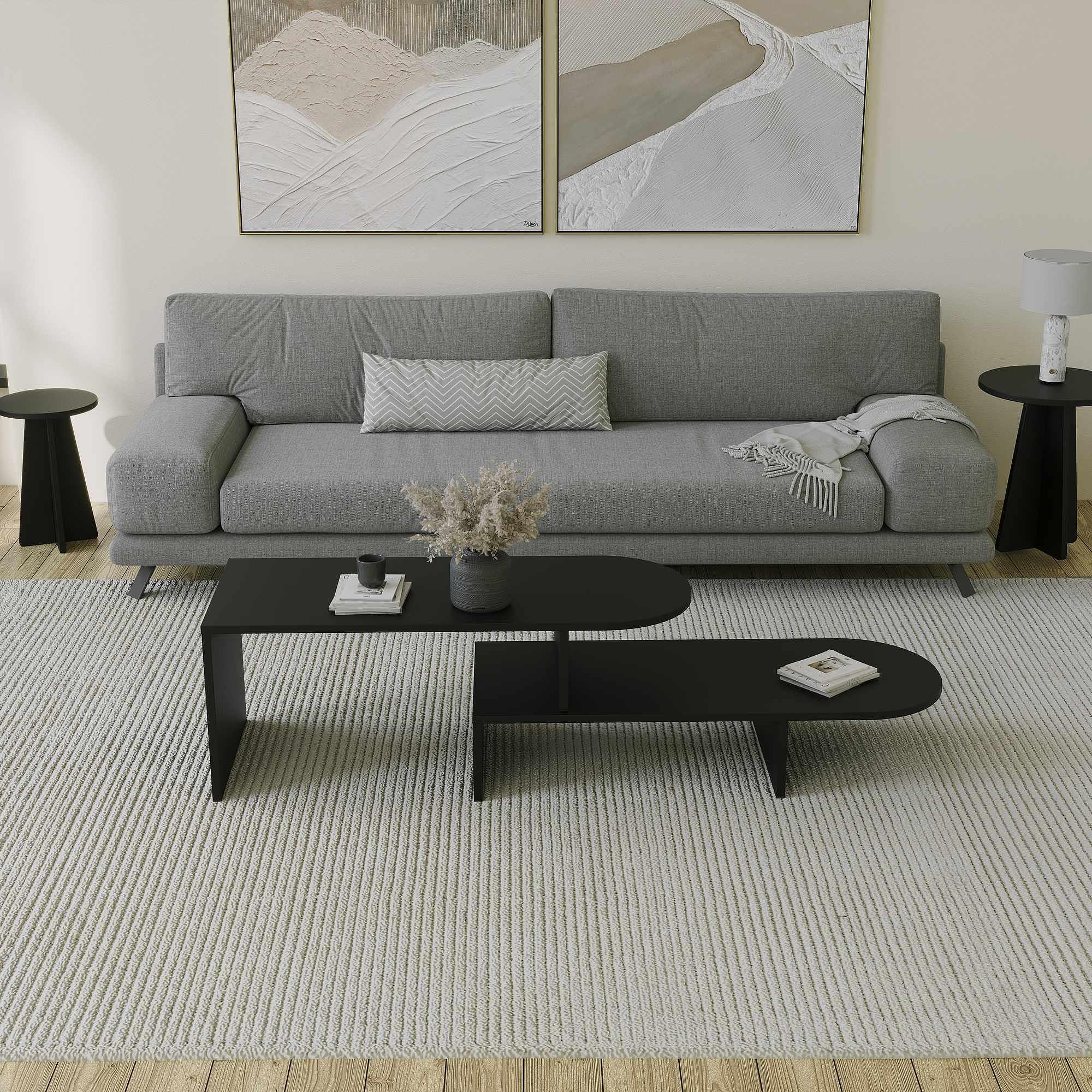 Puzzle Couchtisch Schwarz 0