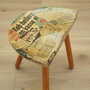 Vintage Hocker Holz Braun 1950er Jahre 6