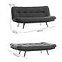 Misa Small Sofa Bed 3-seater Dark Grey 9