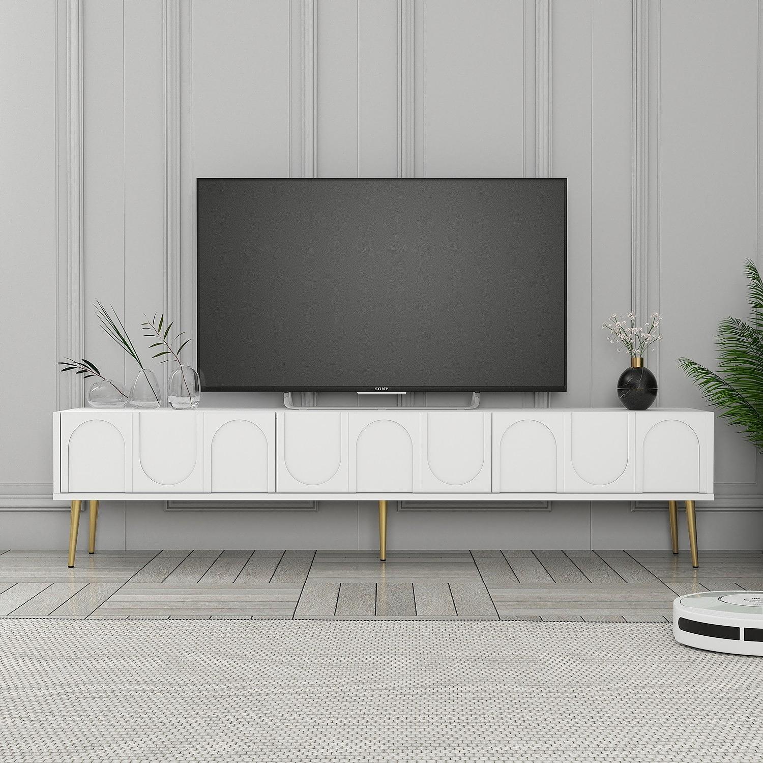 Lyon 43 TV stand wood veneer White Gold 3