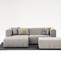 Beyza Sofa Récamiere Links mit Hocker Hellgrau 1