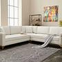 Lima Ecksofa 4-Sitzer Creme mit goldenen Beinen 1