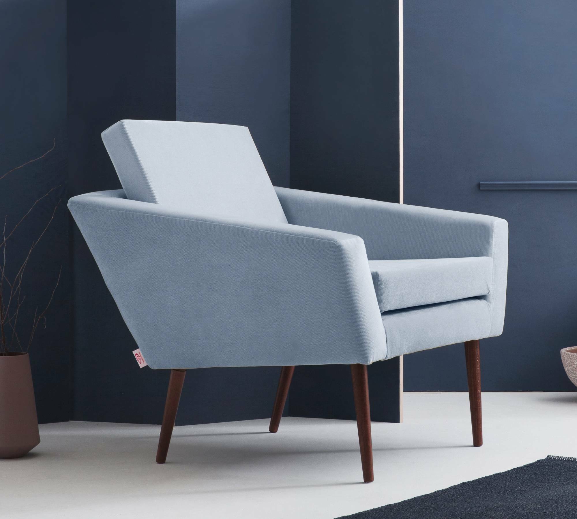 Supernova Sessel Samt Eisgrau Buchenholz 5