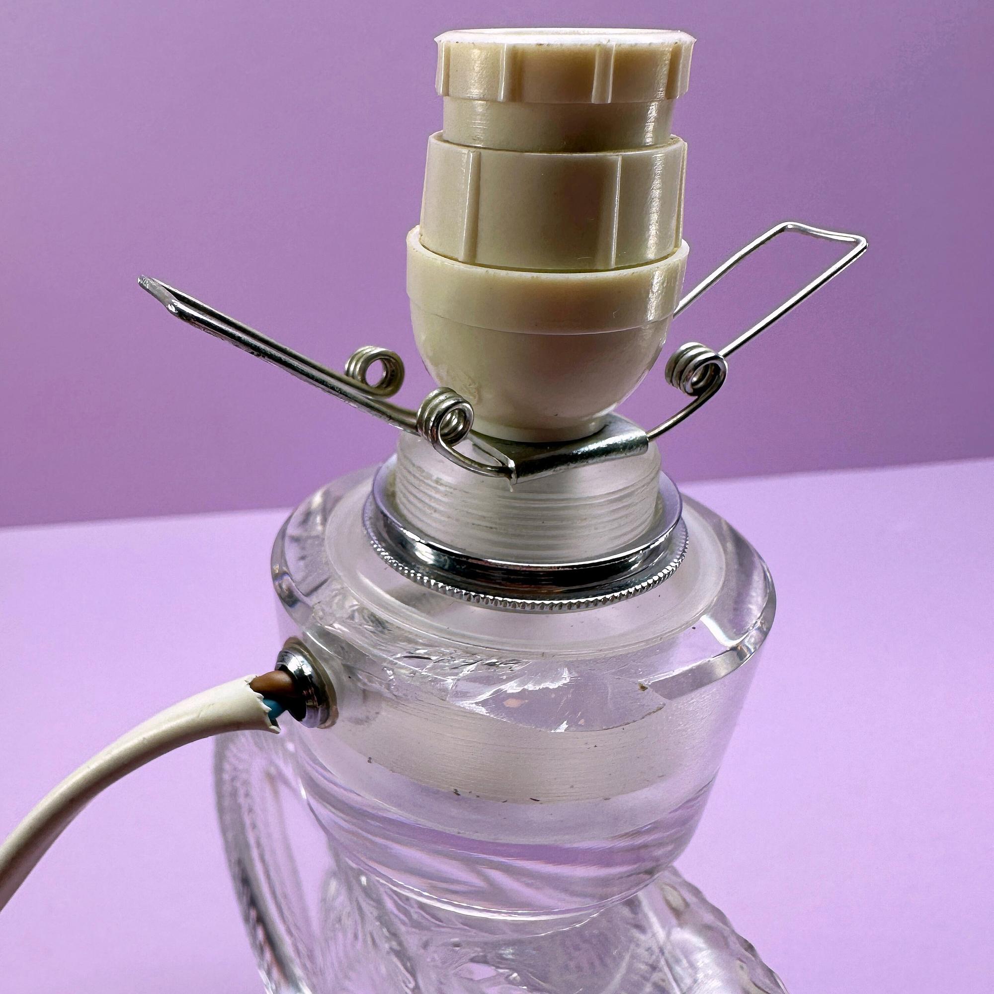 Vintage Swirl Tischlampe Muranoglas 1960er Jahre 7